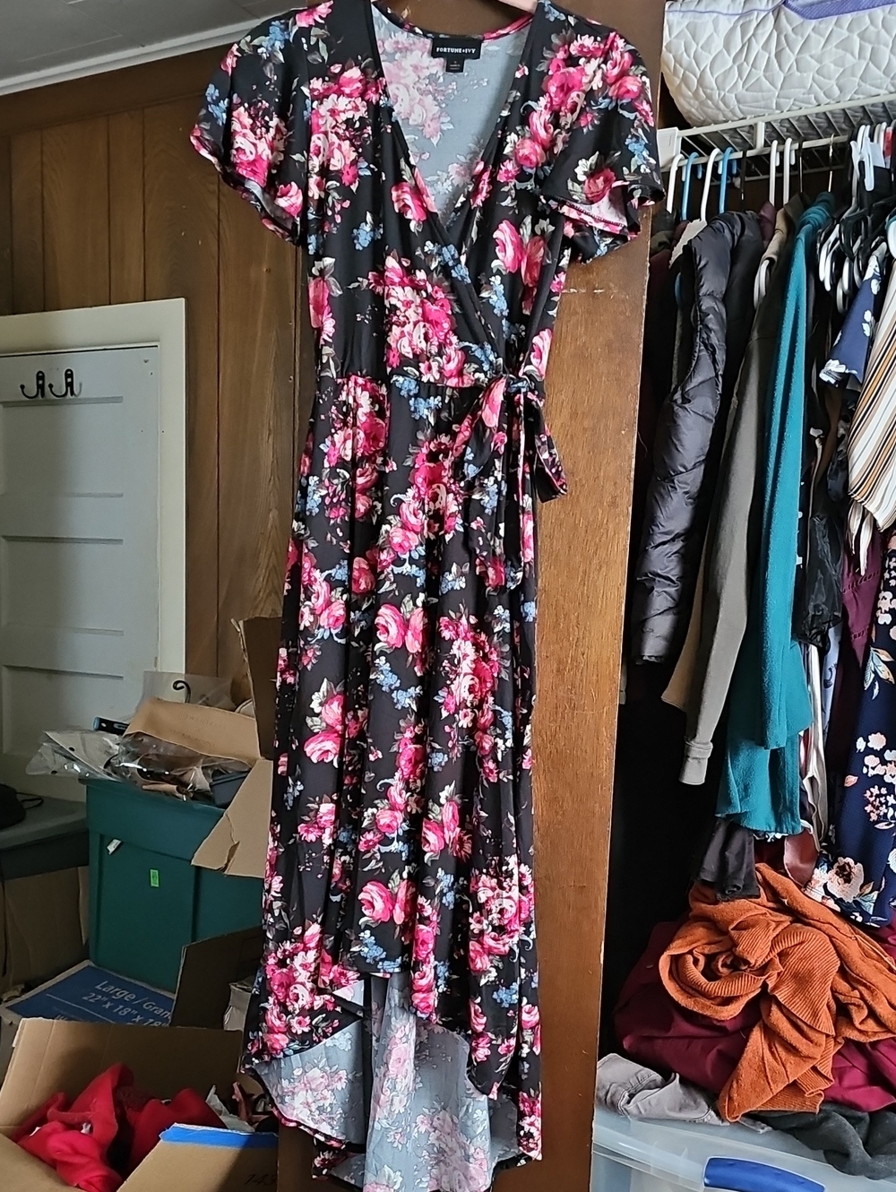 Floral High-Low Wrap Dress